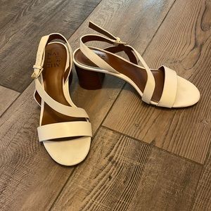 Naturalizer size 7 white strappy 3 in heels